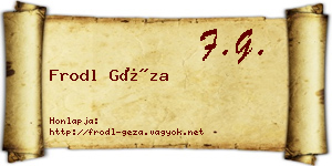 Frodl Géza névjegykártya