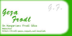 geza frodl business card