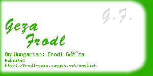 geza frodl business card